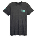 TYLER'S Dark Grey Heather/Mint Track Tee front view