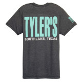 TYLER'S Dark Grey Heather/Mint Track Tee back Southlake