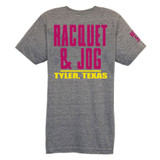 Racquet & Jog Heather Grey/Pink Track Tee back view