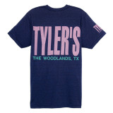 TYLER'S Navy/Panther Pink Track Tee The Woodlands back view