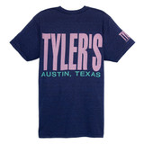TYLER'S Navy/Panther Pink Track Tee Austin back view