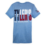 TYLER'S Royal/Texas Flag Track Tee - The Woodlands