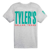 TYLER'S Vintage White/Mint Track Tee Dallas back view