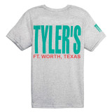 TYLER'S Vintage White/Mint Track Tee Ft. Worth back view