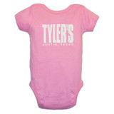 TYLER'S Pink/White Onesie Austin back view
