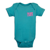 TYLER'S Caribbean Blue/Pink Panther Onesie side view