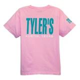 TYLER'S Kids' Blossom Pink/Teal Comfort Color Tee back detail