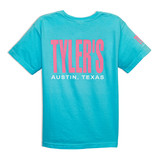 TYLER'S Kids' Lagoon Blue/Baby Pink Comfort Color Tee back detail