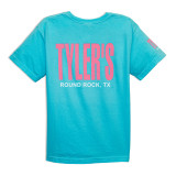 TYLER'S Kids' Lagoon Blue/Baby Pink Comfort Color Tee back view