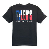 TYLER'S Kids' Black/Texas Flag Tee Austin back view