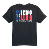 TYLER'S Kids' Black/Texas Flag Tee Fort Worth back view