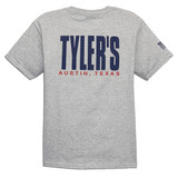 TYLER'S Kids' Grey/Navy Tee back view Austin