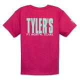 TYLER'S Kids' Heliconia/Mint Tee Fort Worth colorway back view