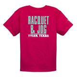 Racquet & Jog Kids' Heliconia/Mint Tee back view