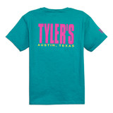 TYLER'S Kids' Jade/Heliconia Tee Austin back view