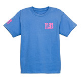 TYLER'S Kids' Light Blue/Azalea Tee close-up