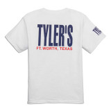 TYLER'S Kids' White/Navy Tee front view