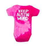 Keep Austin Weird Tie-Dye Onesie in Pink