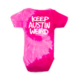 Keep Austin Weird Pink Tie-Dye Onesie