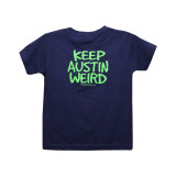 Toddlers' Keep Austin Weird Tee in Navy/Lime