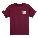 TYLER'S Kids' Maroon/White Tee front view