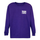 TYLER'S Kids' Long Sleeve Tee in purple and white colorblock design