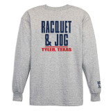 Racquet & Jog Kids' Grey/Navy Long Sleeve Tee back