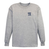 Racquet & Jog Kids' Grey/Navy Long Sleeve Tee front