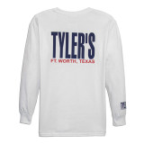 TYLER'S Kids' White/Navy Long Sleeve Tee