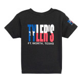 TYLER'S Toddlers' Black/Texas Flag Tee Black/Texas Flag back fabric