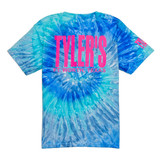 TYLER'S Kids' Blue/Pink Tie Dye Tee back view detail