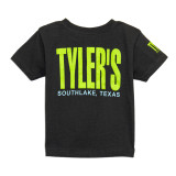 TYLER'S Toddlers' Black and Lime Tee back view short sleeves