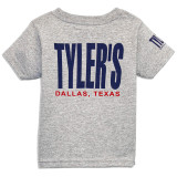 TYLER'S Toddlers' Grey/Navy Tee back view styled in Dallas