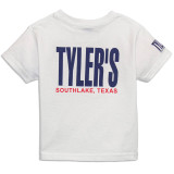 TYLER'S Toddlers' White/Navy Tee white back view