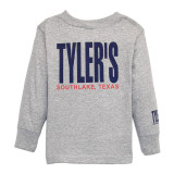 TYLER'S Toddlers' Grey/Navy Long Sleeve Tee back view Southlake