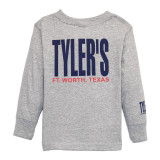 TYLER'S Toddlers' Grey/Navy Long Sleeve Tee back view Fort Worth