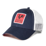 Navy/White Austin Rooster Square Patch Trucker Hat