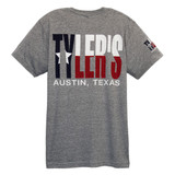 TYLER'S Grey Texas Flag Track Tee Austin back view
