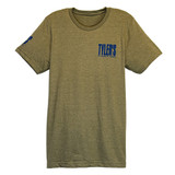 TYLER'S Heather Olive/Blue Track Tee Ft. Worth front view
