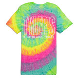 TYLER'S Minty Rainbow Tie Dye Outline Tee