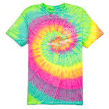 TYLER'S Minty Rainbow Tie Dye Outline Tee