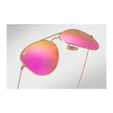 Ray-Ban Aviator Flash Lenses sunglasses with gold frame and cyclamen lenses