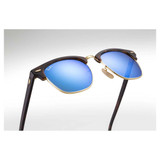 Ray-Ban Clubmaster Flash Lenses sunglasses in tortoiseshell with blue lenses