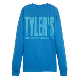 TYLER'S Summer Sky/Aqua Long Sleeve Comfort Wash Tee back view