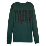 TYLER'S Emerald/Black Long Sleeve Track Tee Austin back view