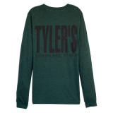 TYLER'S Emerald/Black Long Sleeve Track Tee Southlake back view