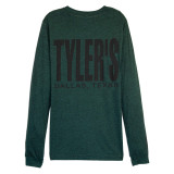 TYLER'S Emerald/Black Long Sleeve Track Tee Dallas back view