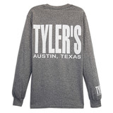 TYLER'S Graphite Heather/White Long Sleeve Tee Austin front