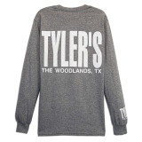 TYLER'S Graphite Heather/White Long Sleeve Tee The Woodlands front
