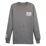 TYLER'S Graphite Heather/White Long Sleeve Block Tee front